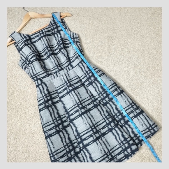 Reiss Peron Dress Fit And Flare Cocktail Mini Dress Sleeveless Pockets Navy Grey - Picture 12 of 16